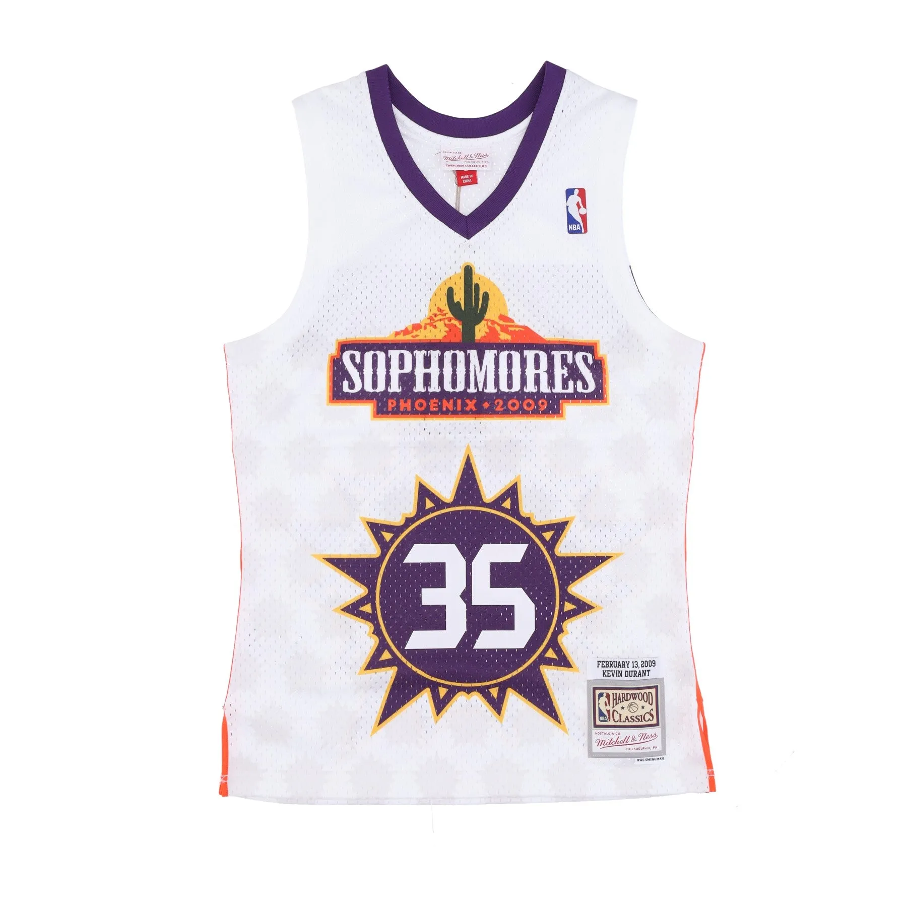 Canotta Basket Uomo Nba Rising Stars Sophomores Jersey Hardwood Classics No 35 Kevin Durant 2009 Soptea White