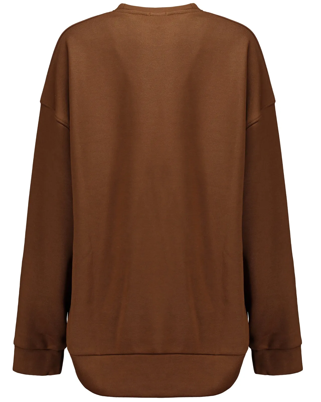 Felpa jersey marrone con cinta