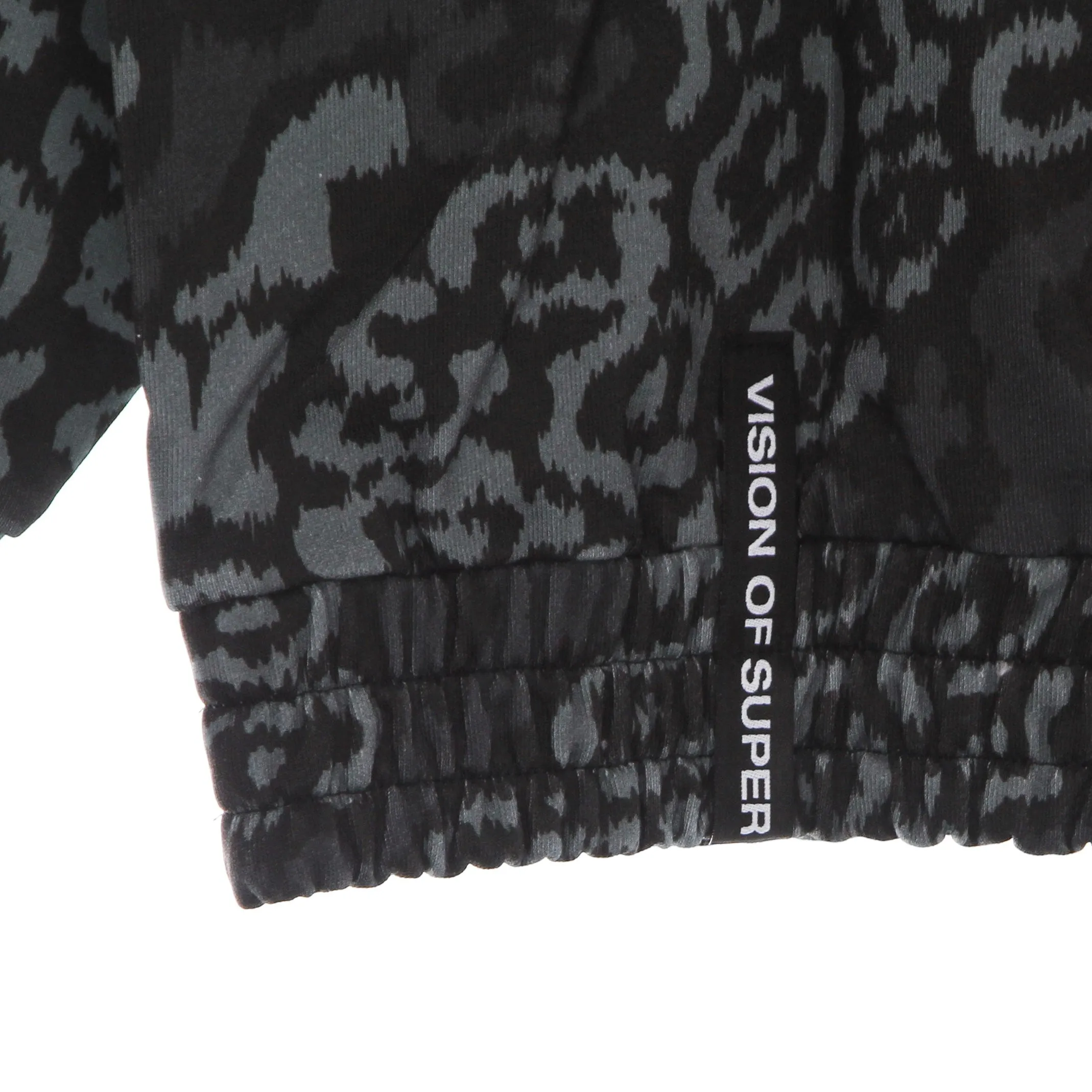 Felpa Leggera Cappuccio Uomo Allover Leopard Hoodie Black
