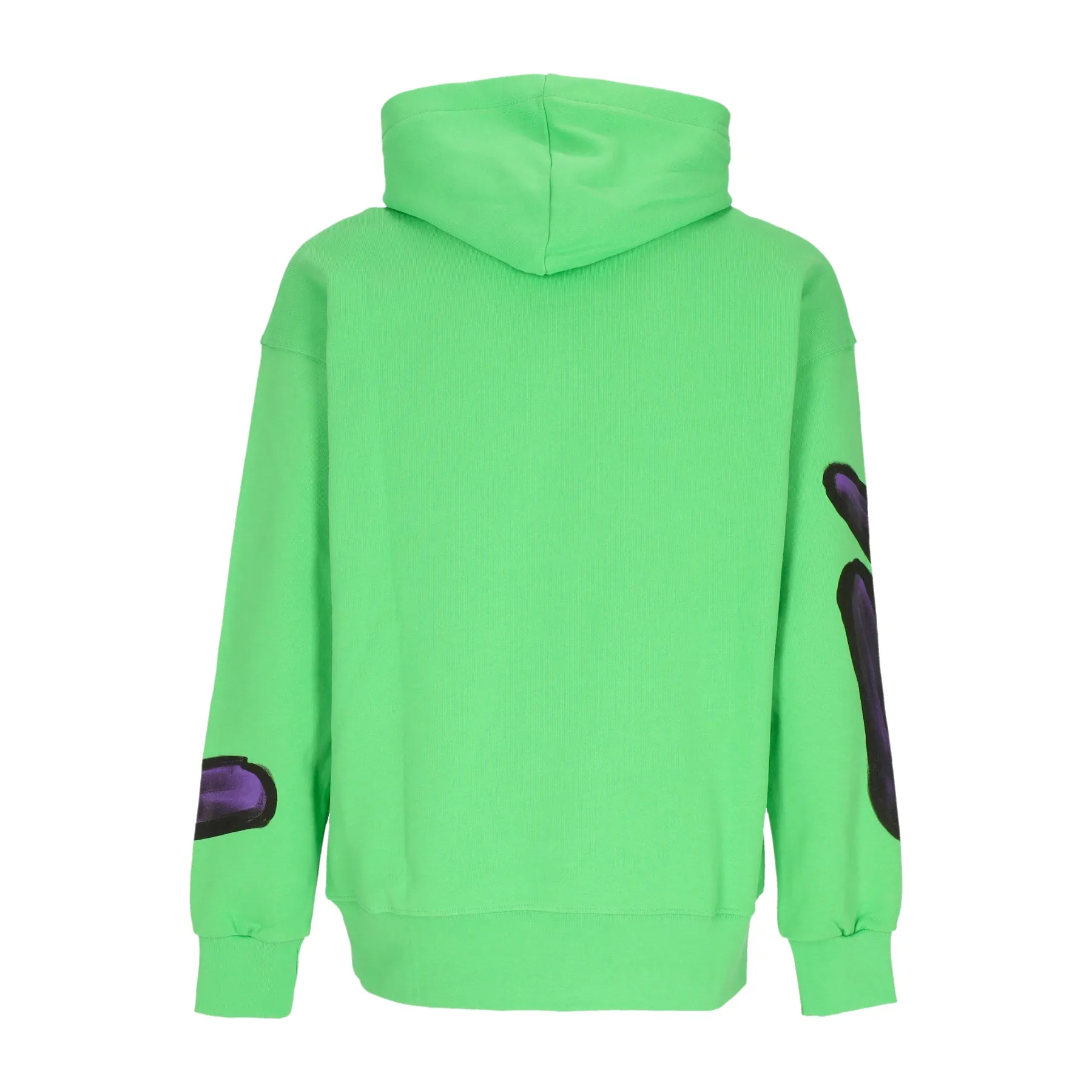 Felpa Leggera Cappuccio Uomo Large Letter Logo Hoodie Lime