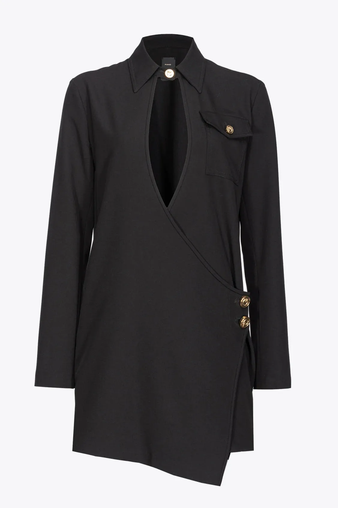 Fluid Mini Dress with Cross / Black