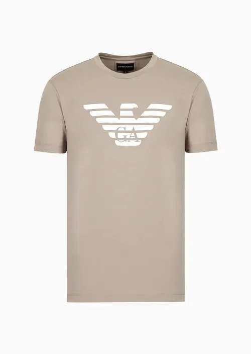 Pima Jersey T-Shirt with Logo / Beige