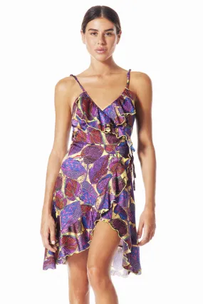Rolling Leaves Short Dress / Multicolor