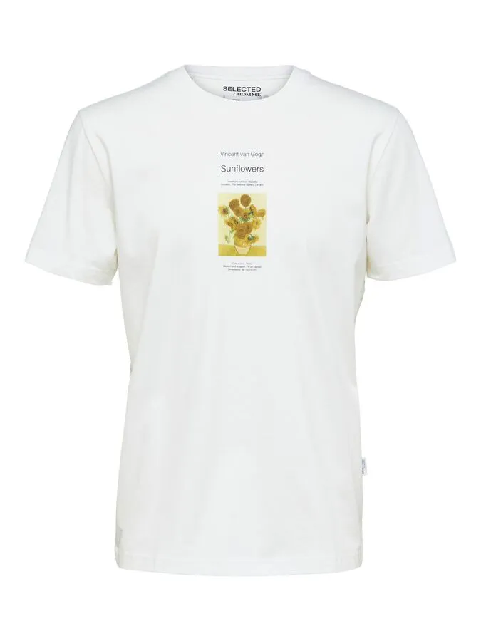 Selected Print T-Shirt / White