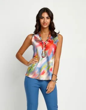 Top in raso fantasia